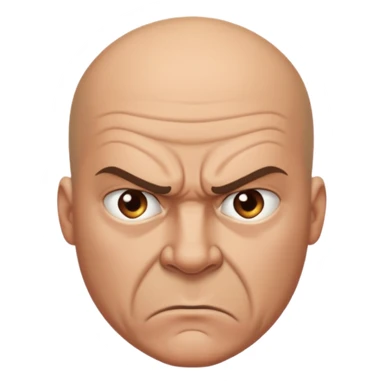 angry bald man sticker