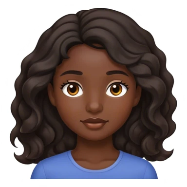 Girl with wavy dark brown hair with black and mixed skin  sticker
