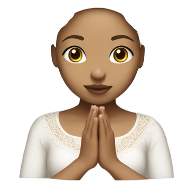 Light skin girl praying with lace white veil  sticker