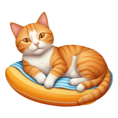 a cat dreaming about beach vacation sticker