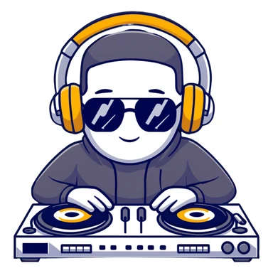 DJ mixing music sticker