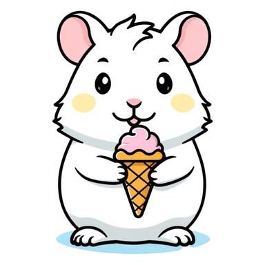 Hamster eating ice cream  sticker