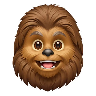 pero la cara de chewbacca en formato png con menos detalle, mas delgado y sonriente sticker