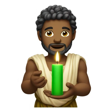 god holding green candle sticker