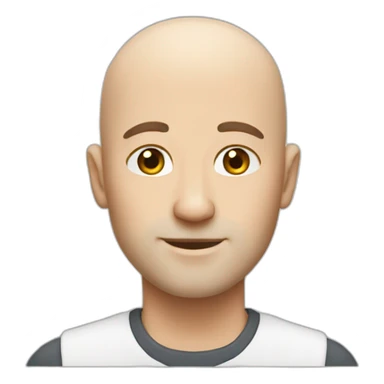 white tall bald guy sticker