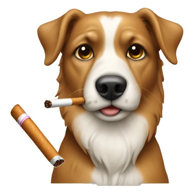 Hond met sigaret sticker