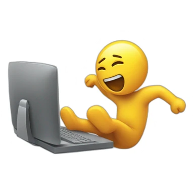 Dizzy person falling over at computer sticker