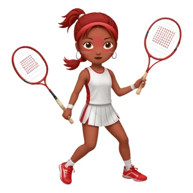 ancient gongsam girl with 1 badminton racket, red sticker