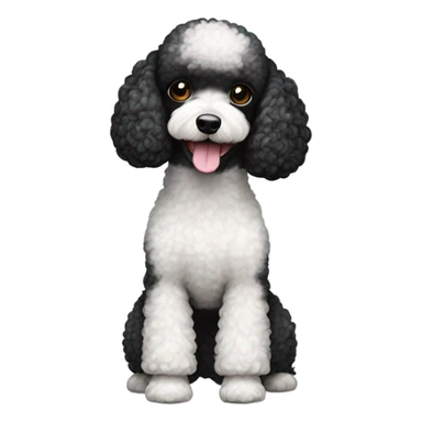 black head and body white toy poodle sticker