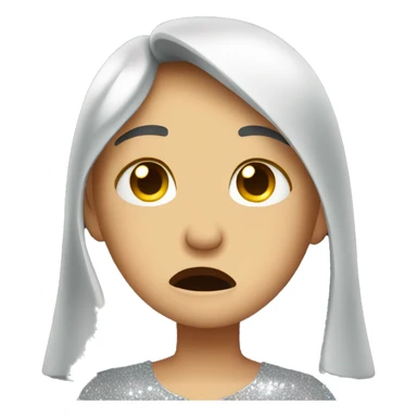 Crying sparkly sticker