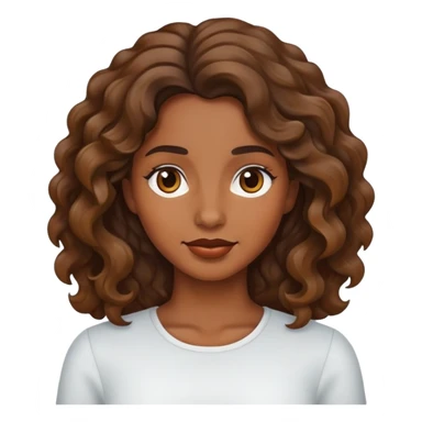 Morena con pelo ondulado sticker