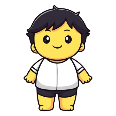 relaxed yurui character with lazy smile sticker