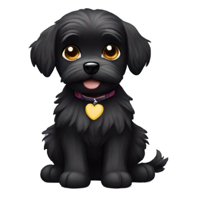 hugs black maltese dog  sticker