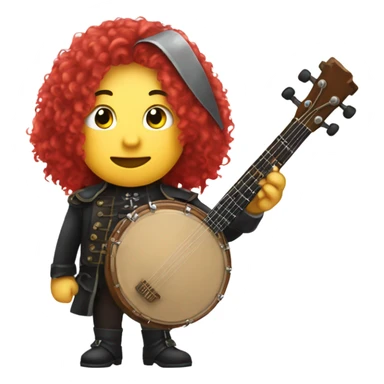 Vivaldi standing chibi banjo Red wig sticker