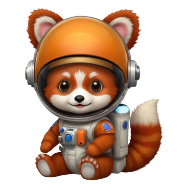 baby cute red panda in astronaut helmet sticker