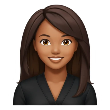 LeToya Luckett from Destiny's Child with long dark brown hair, black outfit sticker