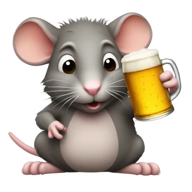 rat with a beer  sticker