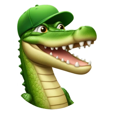 Crocodile with a cap sticker