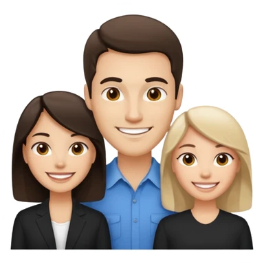 White brunette, American man with two women both are African one is light skin black and one is medium tone black sticker