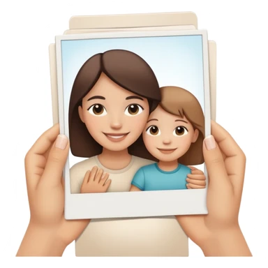 polaroid with mom and kid sticker