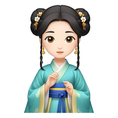 Beautiful girl wearing Hanfu sticker