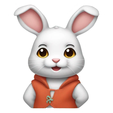 Cute rabbit wear kurdele sticker