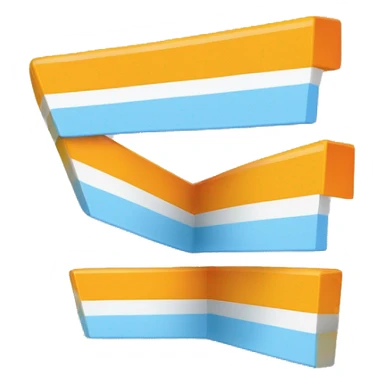  Thick straight lines going left to right. One Orange stripe on top , one yellow stripe underneath the orange, one white stripe underneath the yellow, one light blue stripe underneath the white, one dark blue stripe on the bottom  sticker