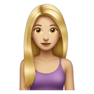 Une fille blonde aux cheveux long lisse sticker