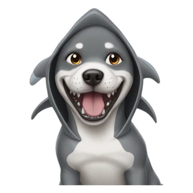 dog in a shark costume sticker