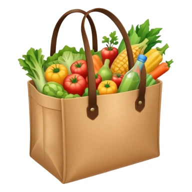 cartoon market bag. top view sticker