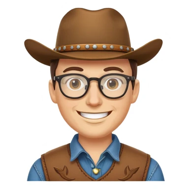 Cowboy wearing glasses smiling  sticker