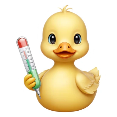 Make a duckling that is sick and has a thermometer sticker