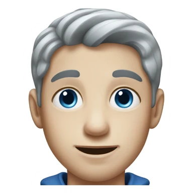 realistic portrait of a boy gray hair and blue eyes  sticker