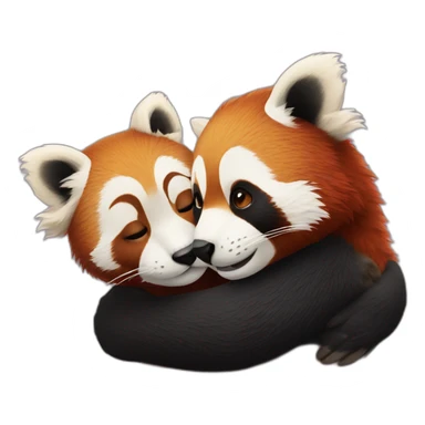 hugging red pandas sticker