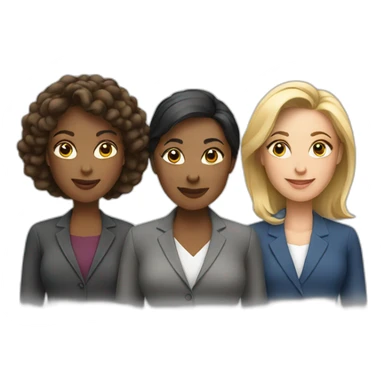 three professional women standing diverse sticker