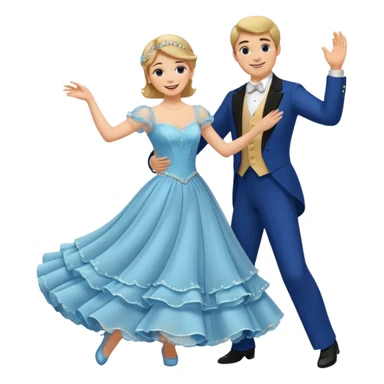 A couple dancing a waltz. sticker