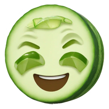 A relaxed smiley with cucumber slices on eyes sticker