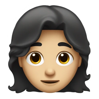 boy with sleepy eyes and black hair and black eyes sticker