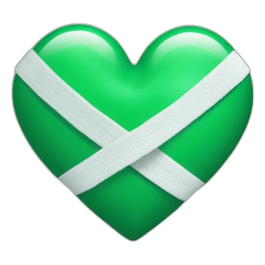 Two-Green-heart-with-white-bandage sticker