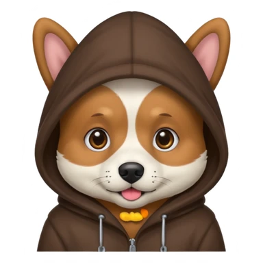 Dog wearing a hood sticker