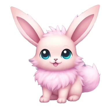 Kawaii Pastel Cotton-Candy-Colored Eeveelution-Cute-puppy-Bunny-Pokémon-fusion full body sticker