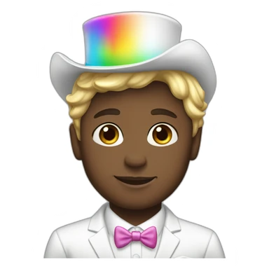 Posh-boy-with-white-suit-and-rainbow-unicorn-hat sticker