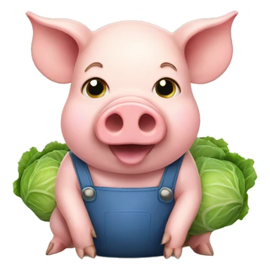 pig with cabbage sticker