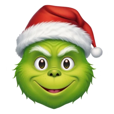 The Grinch with a Santa hat emoji sticker