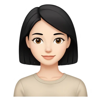 maman solo, femme avec cheveux noirs, sourire doux, style simple, fond neutre sticker