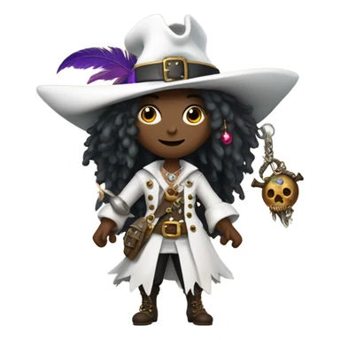 Pirate witch white sticker
