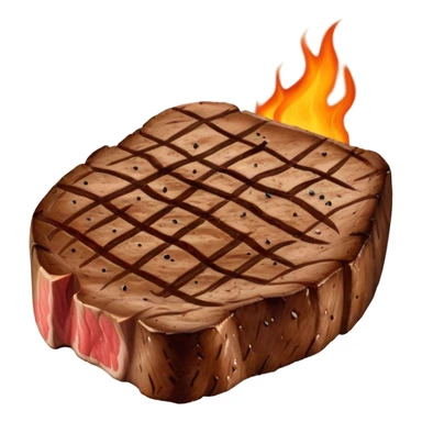 Steak emoji with the Kroger Logo burned into it  sticker