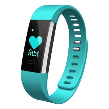 a teal fitbit band lying flat in the style of an ios emoji  sticker