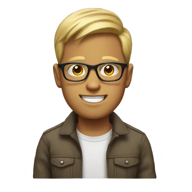 Whiteboy w glasses  sticker