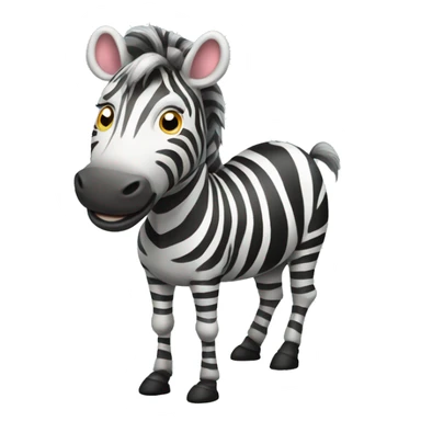 an personified happy zebra standing  sticker